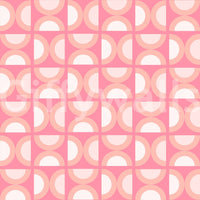 Retro Peach Arcs Wall Mural in soft peach and pink tones.