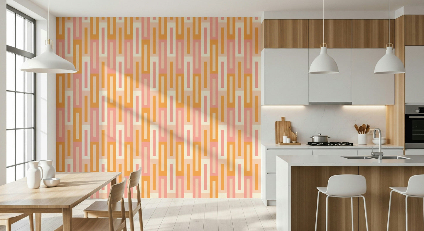 Retro Peach Maze Wallpaper⁠
