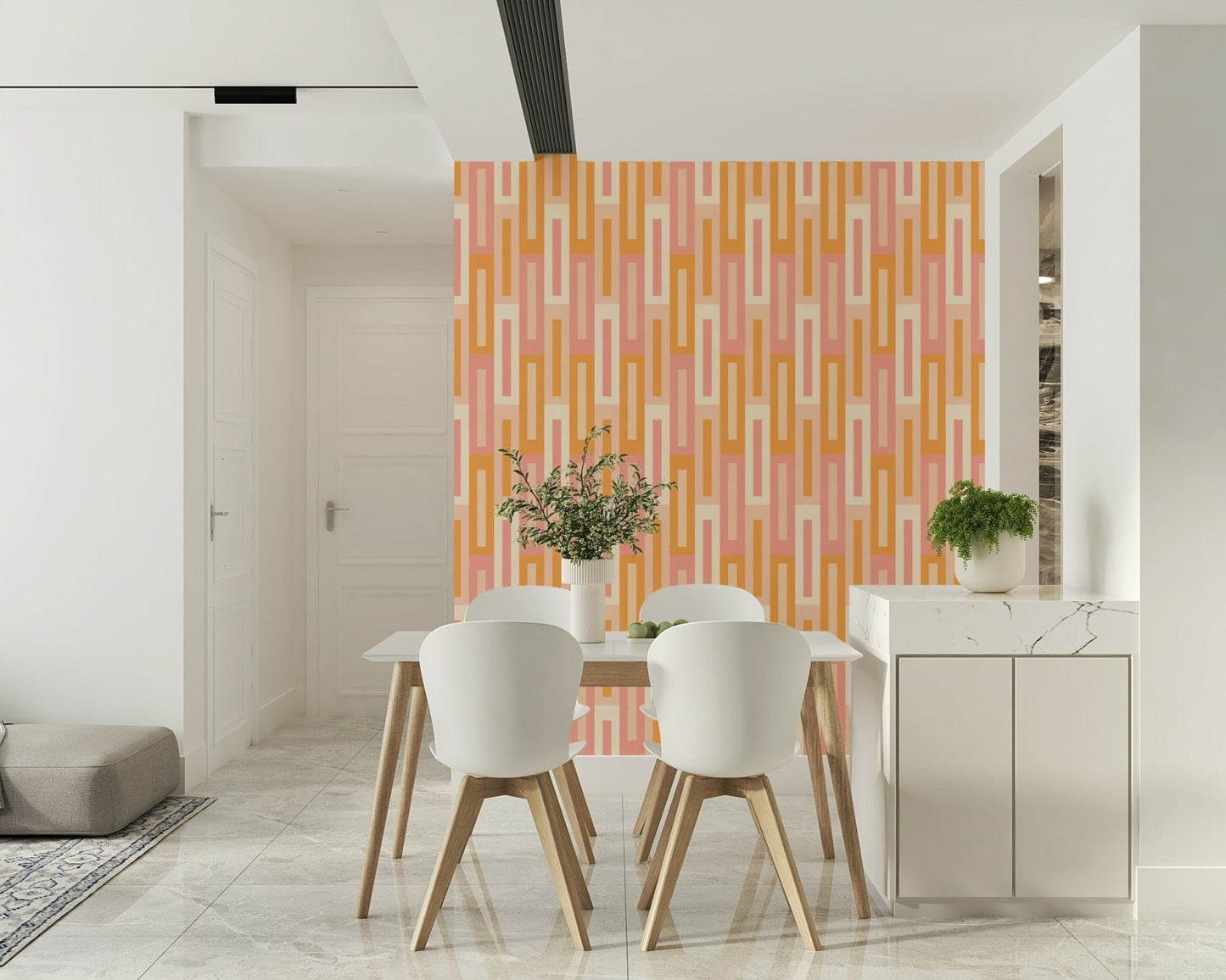 Retro Peach Maze Wallpaper⁠