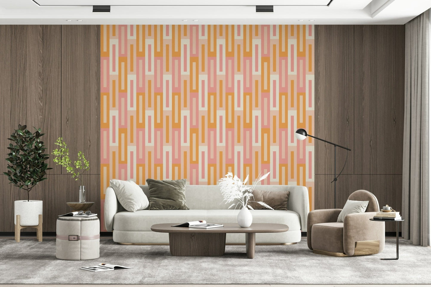 Retro Peach Maze Wallpaper⁠