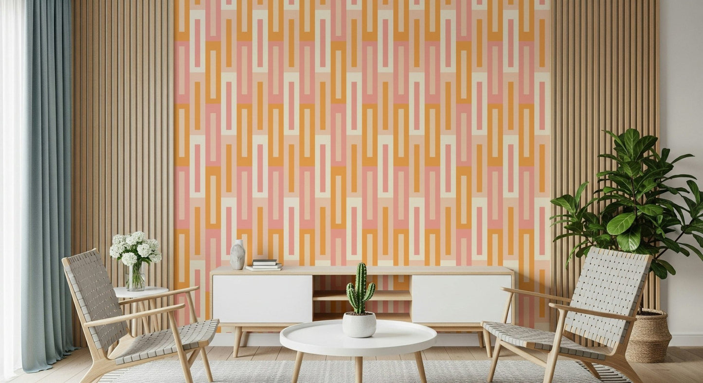 Retro Peach Maze Wallpaper⁠