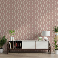 Bespoke wall design, creamy white waves, wallpaper for walls.