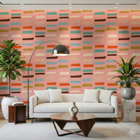 Wonderful retro pattern, scattered rectangles, high impact interior accent.