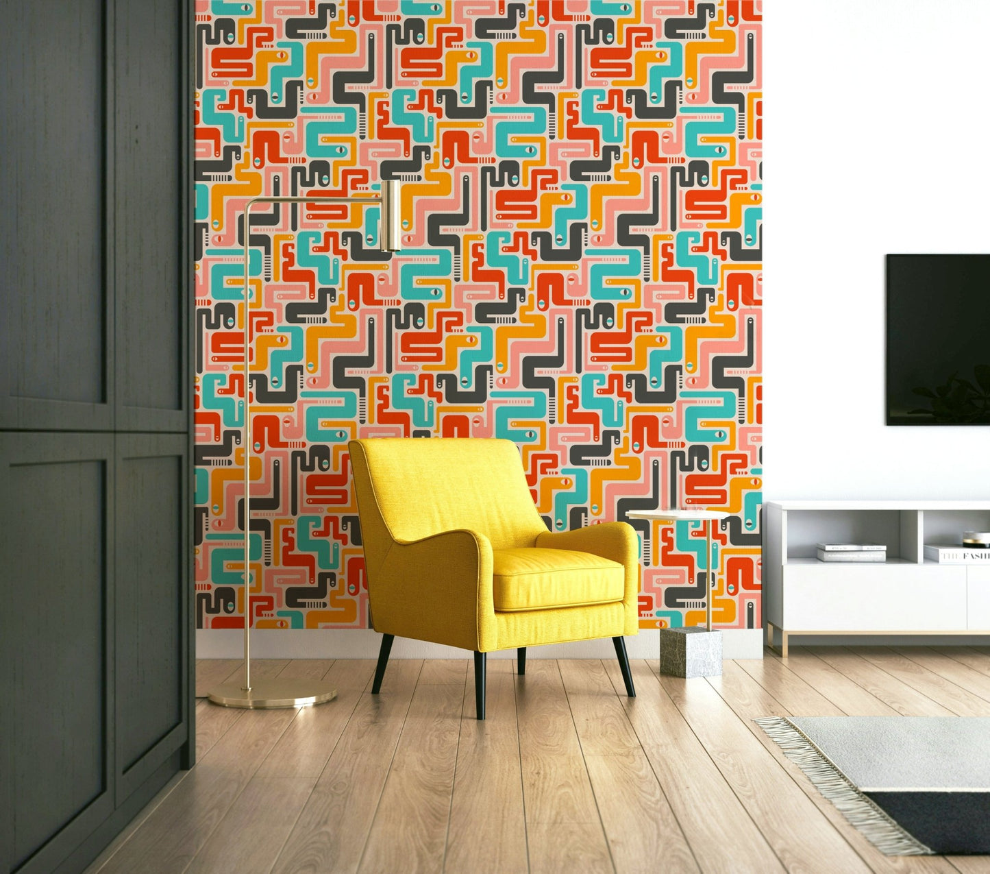 Mid-century modern geometric pattern.

