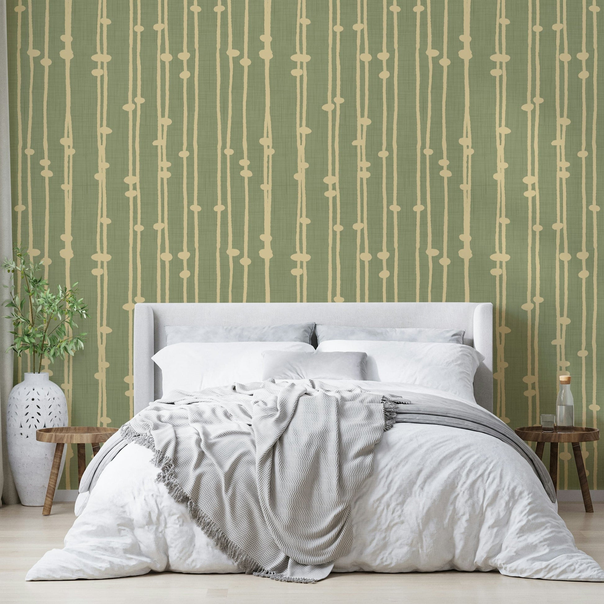 Boho Jewel Tone retro stripes mural