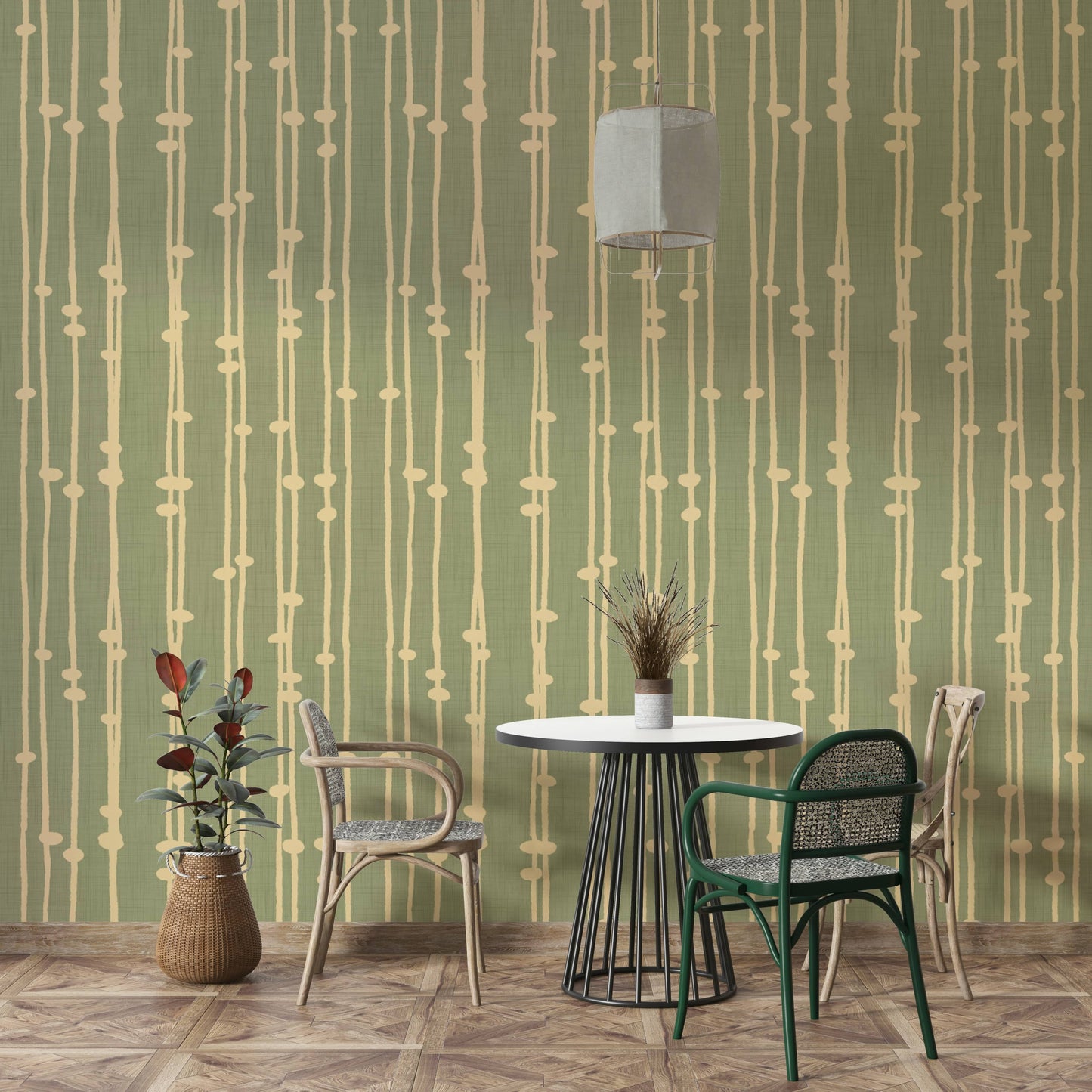 Boho Jewel Tone striped wall covering