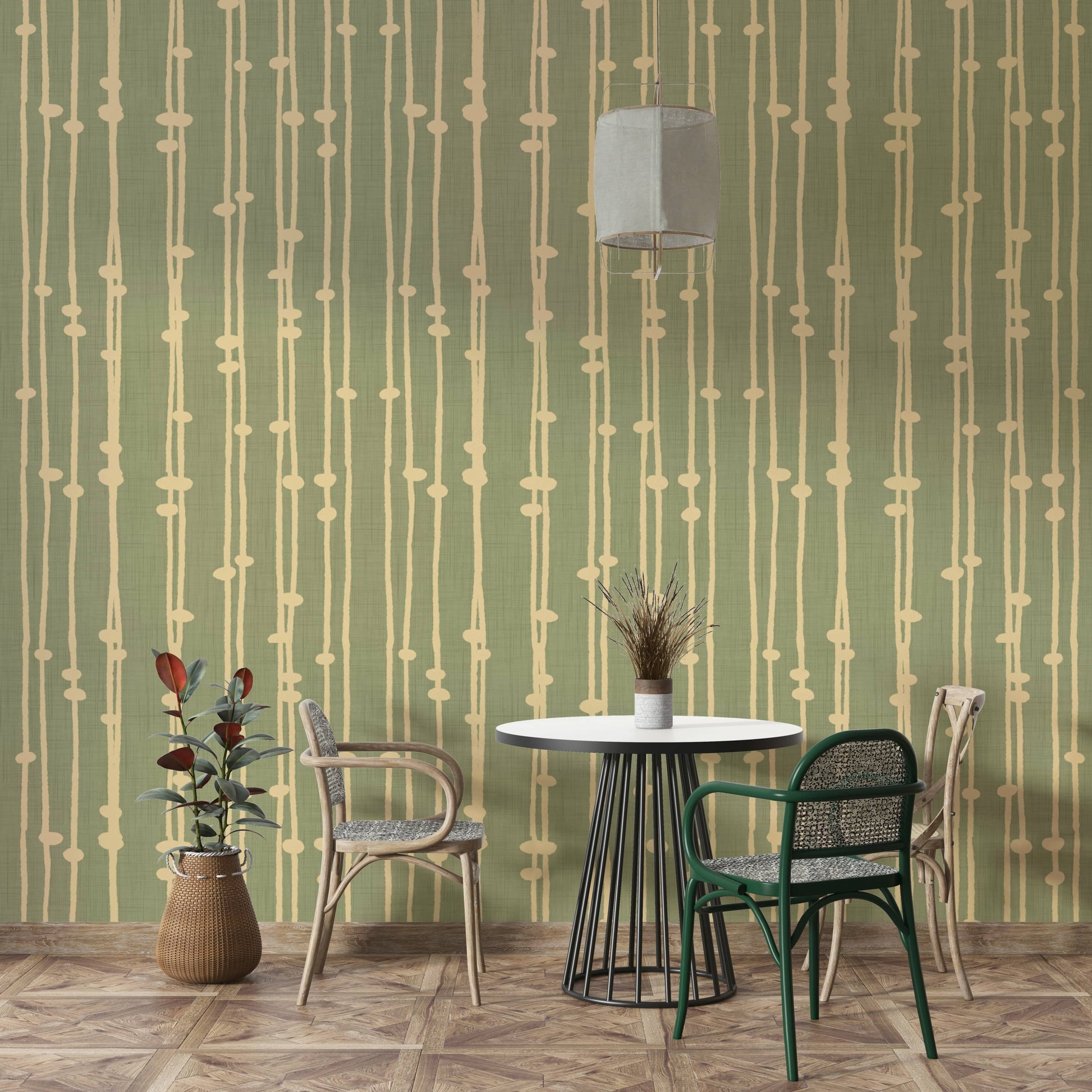 Boho Jewel Tone striped wall covering