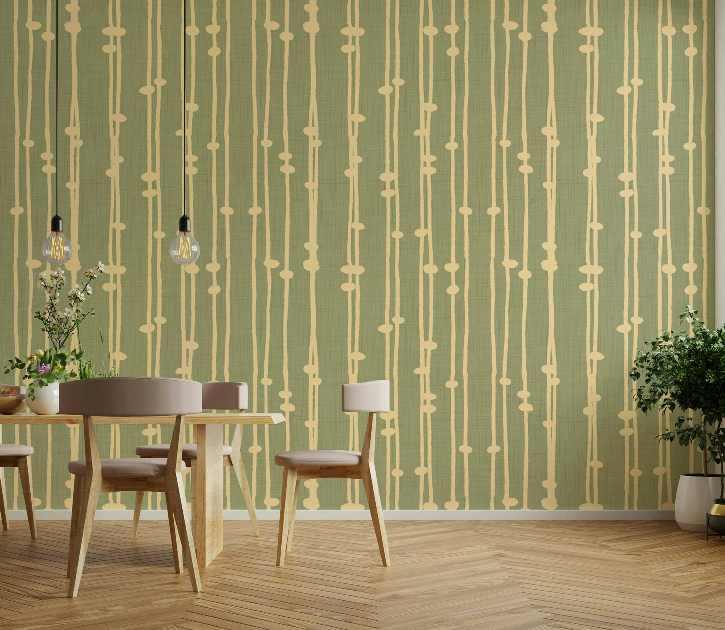 Boho Jewel Tone sage decor wallpaper