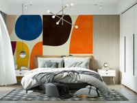 A graceful subtle pattern wall mural in cool, bold tones.