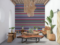 Classic stripe 1950s Lavender Purple Blue Red Black self-adhesive wallpaper.