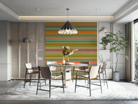Horizontal Classic Striped photo, colorful layered lines, vintage geometric pattern.