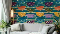 Retro Bowls bohemian wall mural