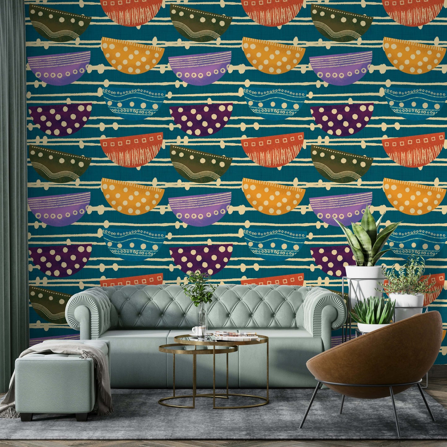 Retro Bowls teal color wallpaper