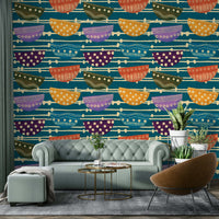 Retro Bowls teal color wallpaper