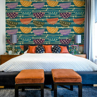 Retro Bowls jewel tone wallpaper