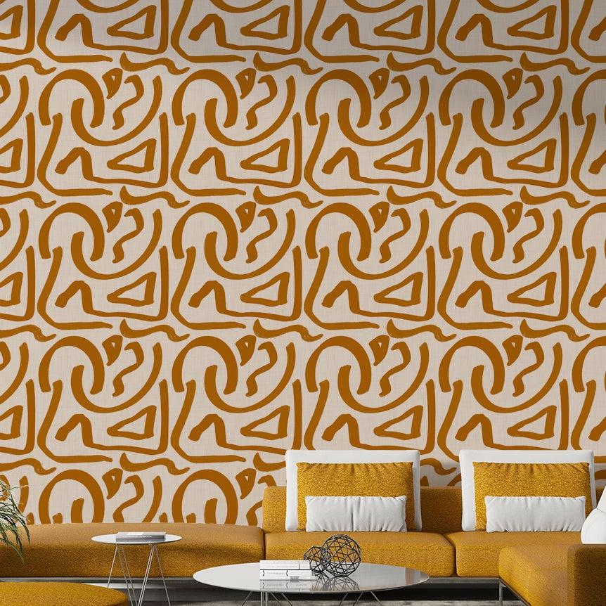 Retro-inspired Terra Scribbles wallpaper texture detail

