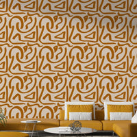 Retro-inspired Terra Scribbles wallpaper texture detail

