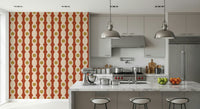 Bold retro rings pattern wallpaper with classic 70s-style circles.