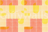 Geometric tile mural bringing retro flair and style to walls

