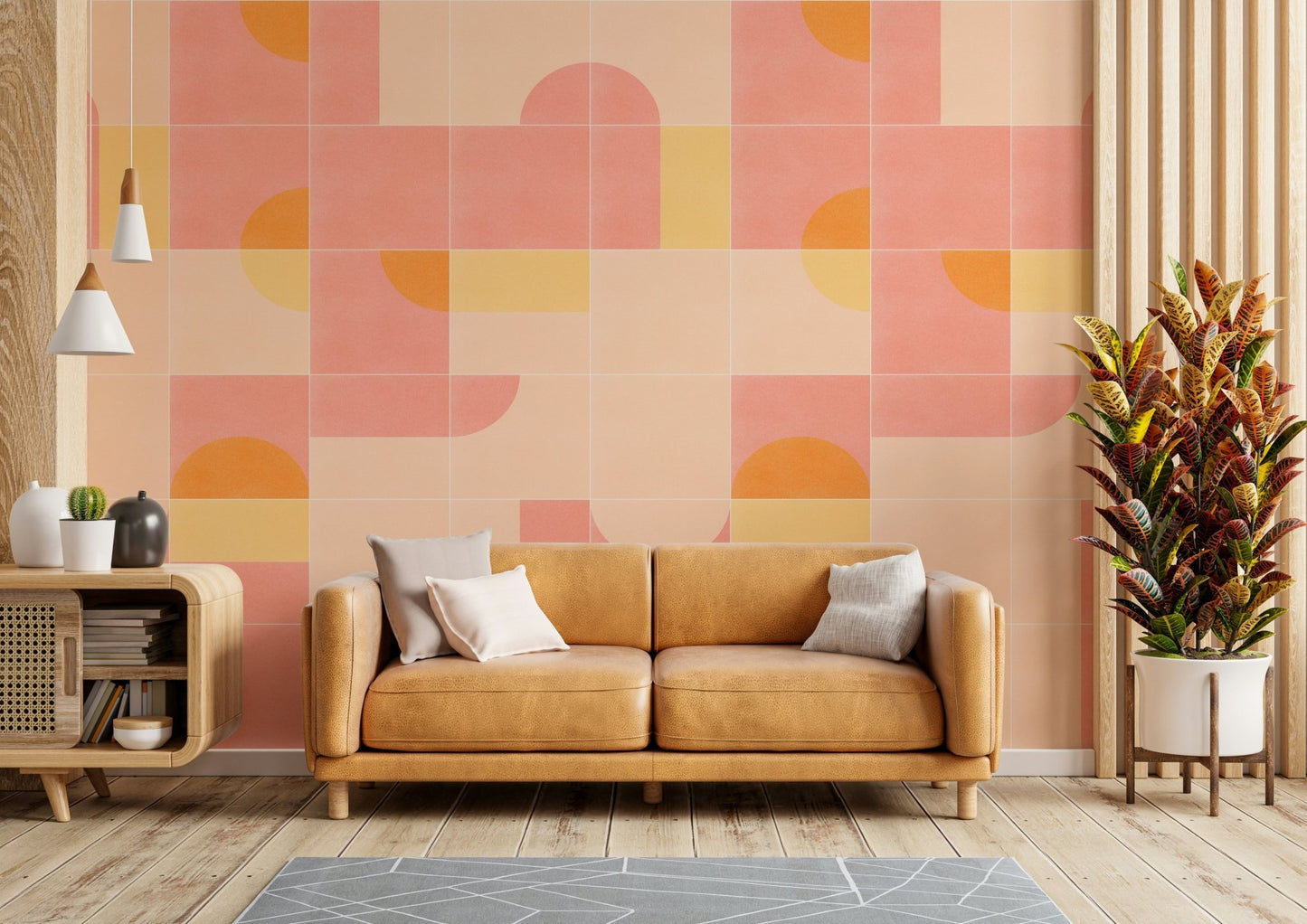 Retro Tiles 02 mural with colorful, playful tile designs

