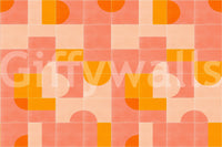 Lively geometric tile mural bringing a vintage touch to your walls

