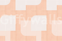 Geometric tile mural in bold hues for a fun, vintage-inspired room

