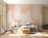 Earthy and bright colors in retro tile pattern wallpaper

