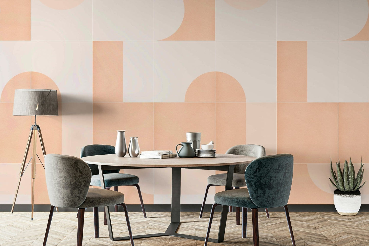 Colorful Retro Tiles 06 mural for a fun, modern interior

