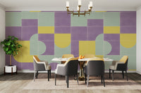 Earthy color retro wall mural

