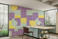 Soft weathered tile pattern wallpaper

