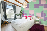 Vintage patchwork wall design

