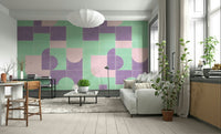 Retro tile print wall mural

