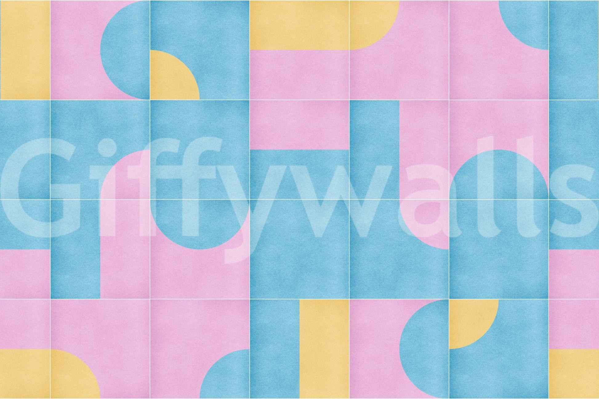 Sand and teal tile pattern mural

