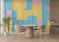 Muted blue and red pattern tiles

