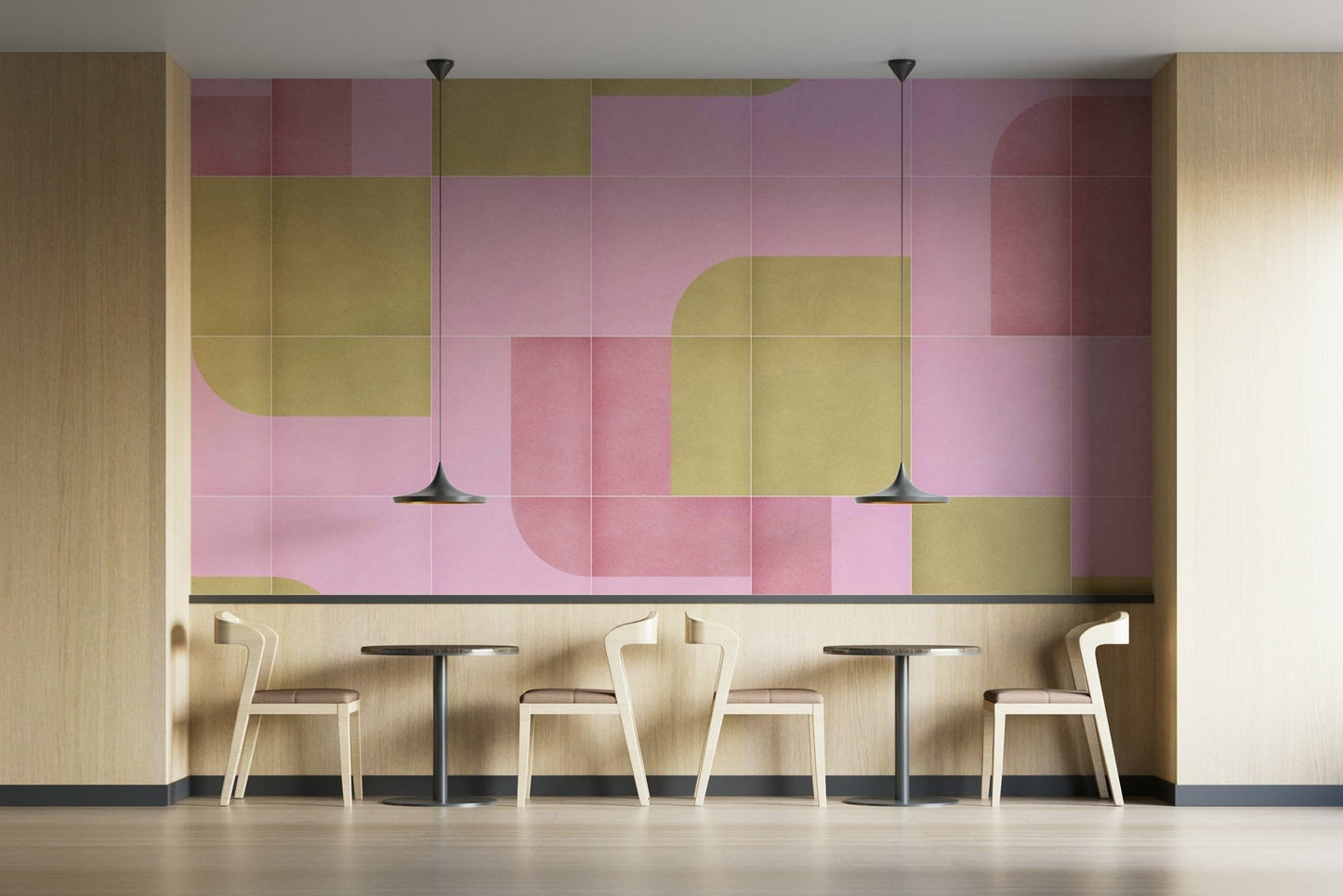 Soft retro ceramic tile wall design

