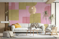 Earthy tone retro mural wallpaper

