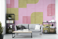 Decorative vintage tile grid mural

