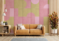 Warm red and mustard tile print

