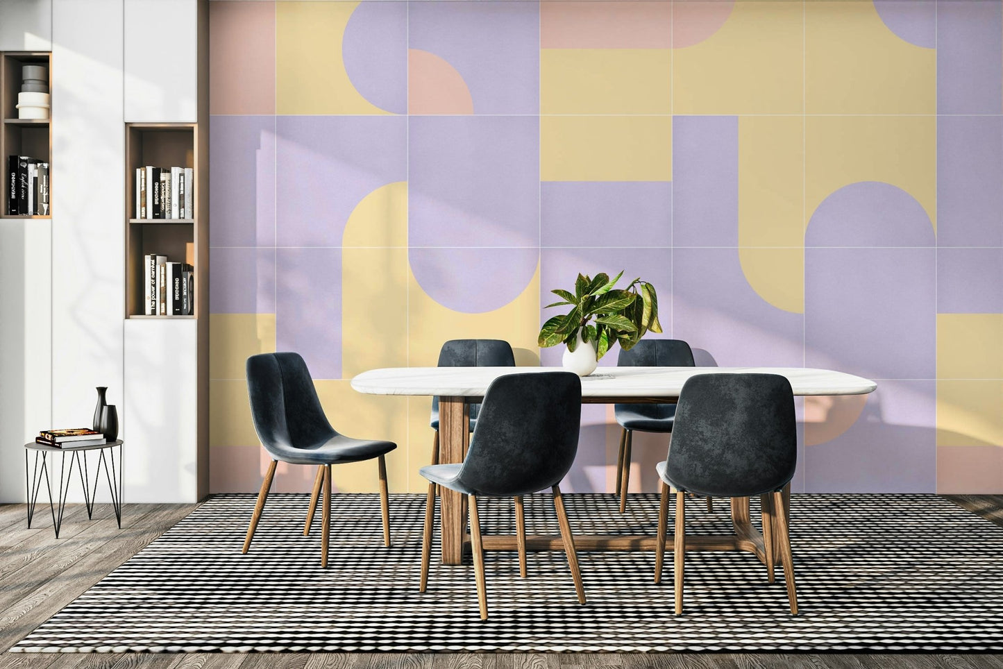 Classic tile print mural wallpaper

