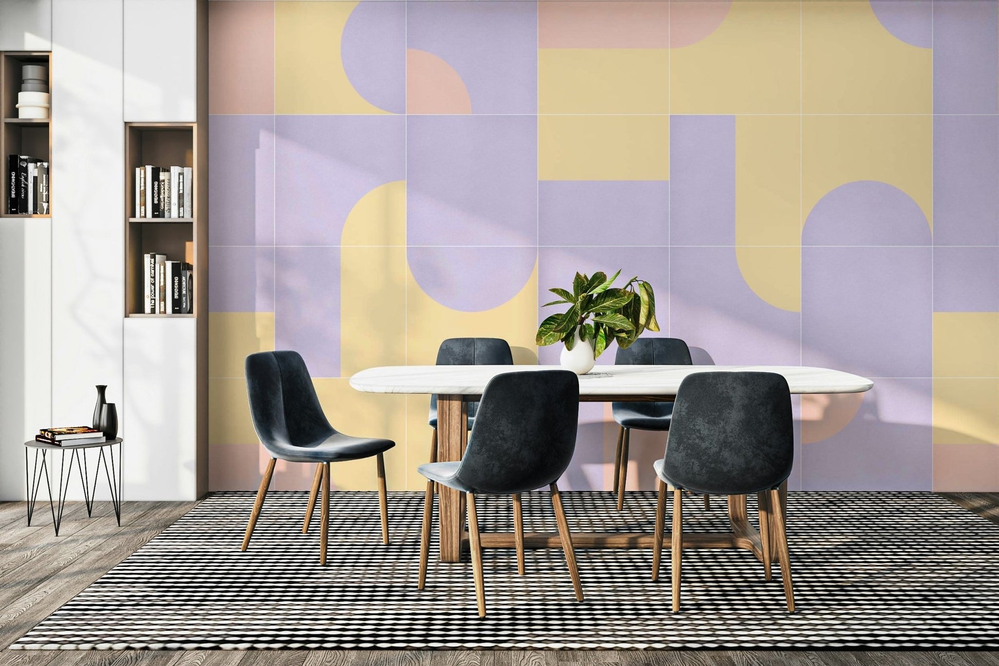 Classic tile print mural wallpaper

