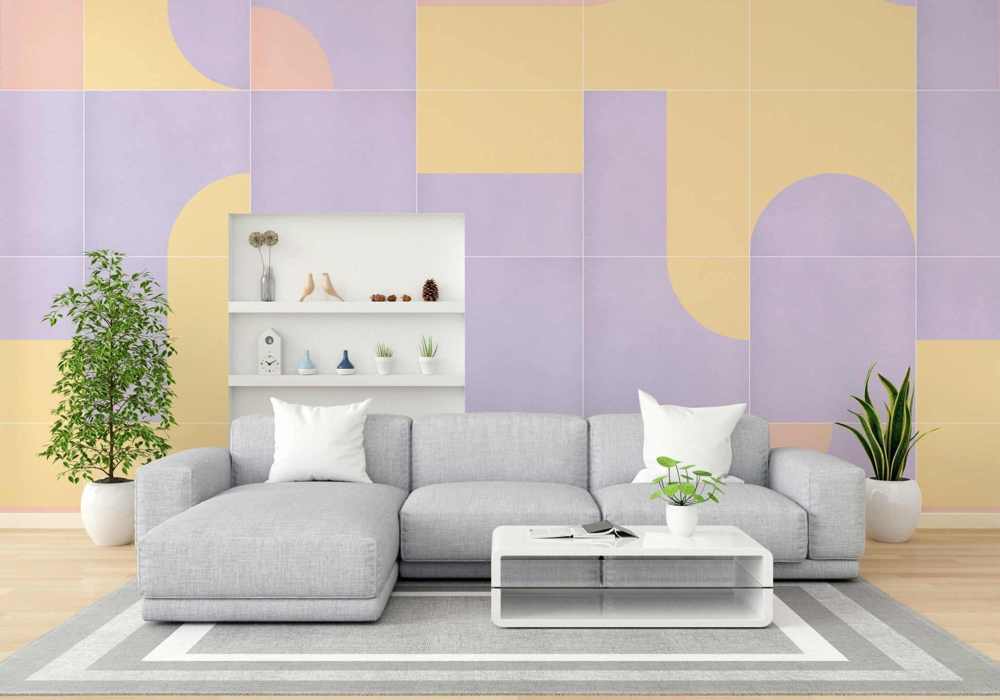 Square pattern vintage wallpaper

