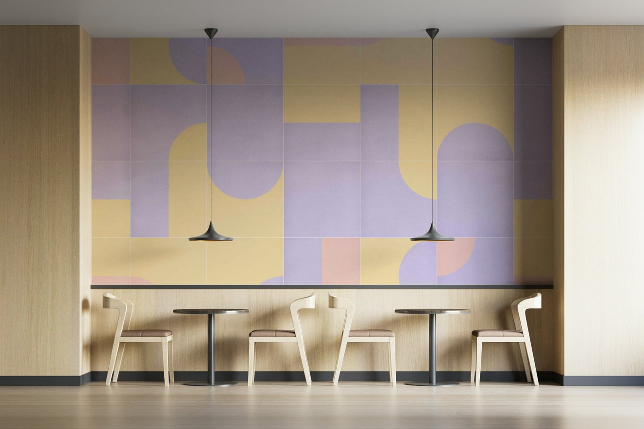 Vintage tile pattern wallpaper mural


