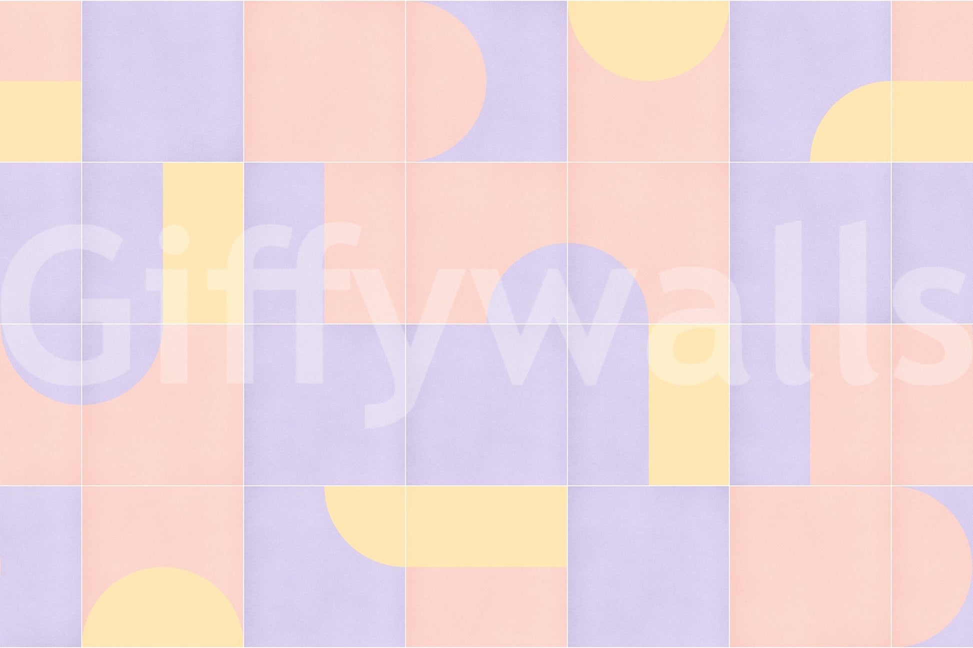 Mural wallpaper with vintage block prints

