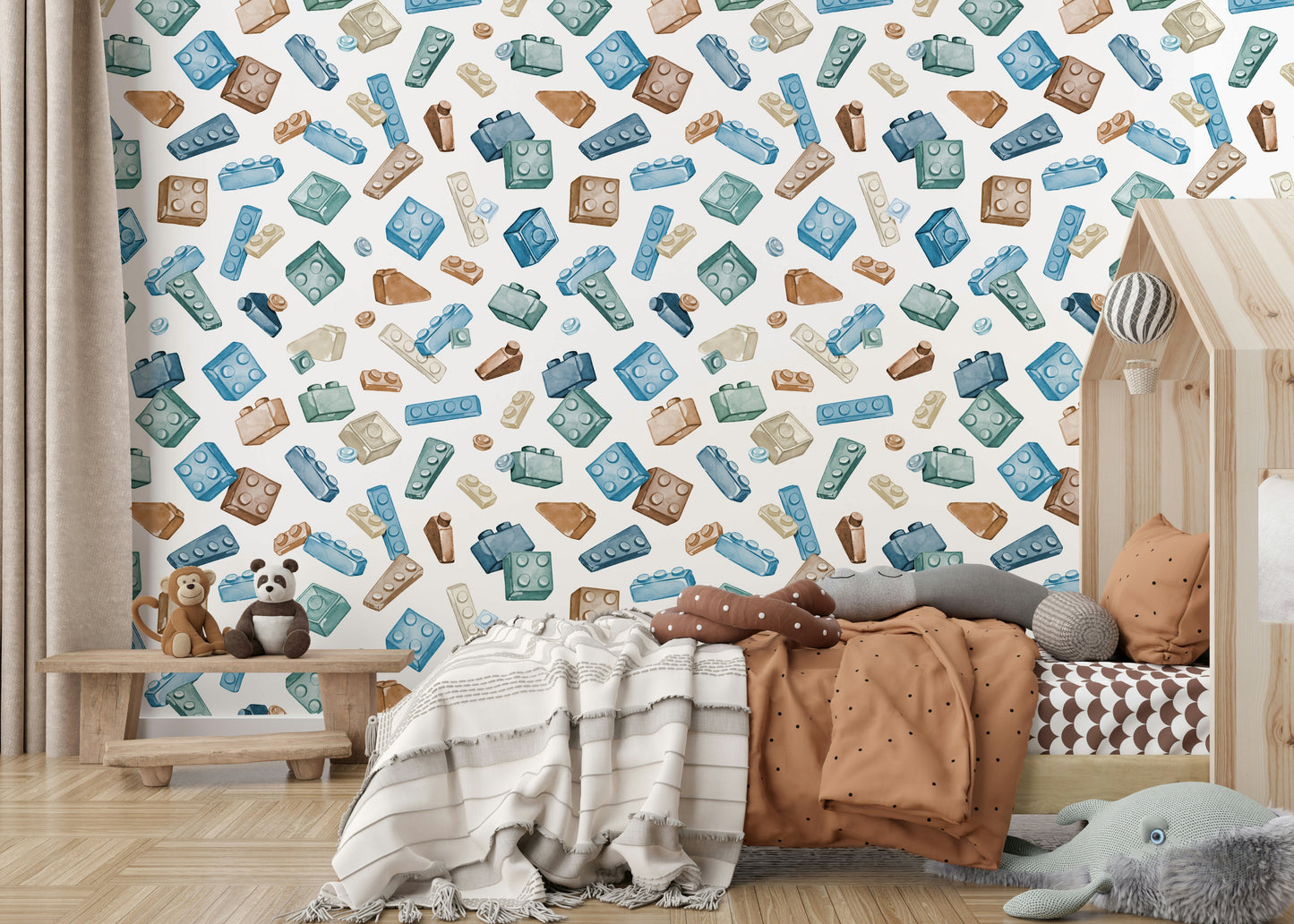 Retro Toy Blocks Wallpaper