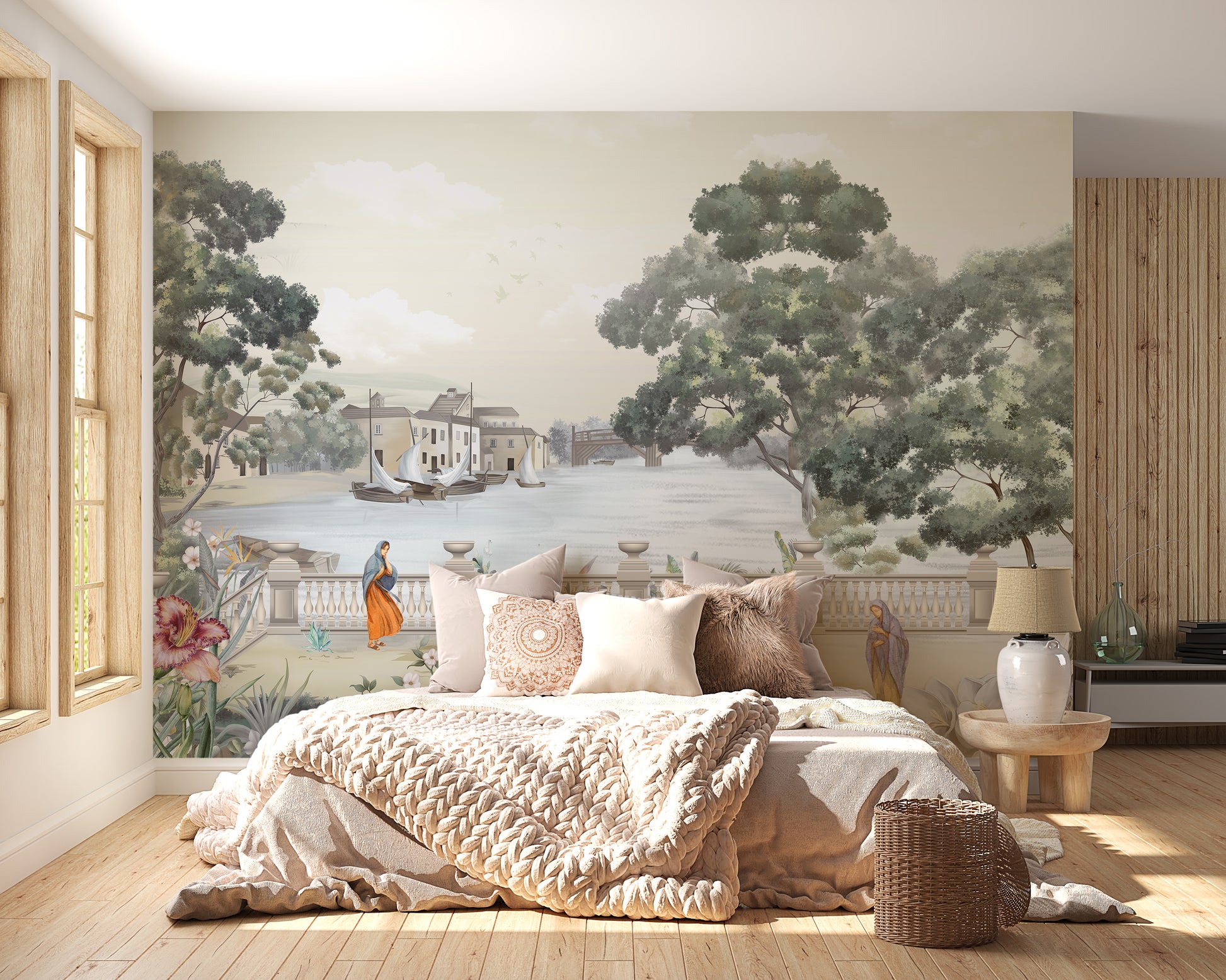 Retro Vintage River City Wallpaper Murals - Giffywalls