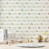 Child’s bedroom with Ribbon & Bow Animal Paradise wallpaper


