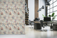Delicate Ribbon Rose Serenade Chinoiserie pattern elegant pastel colors.