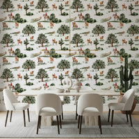 Watercolor Riding in the Country equestrian wall covering print.