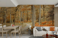 Natural forest landscape mural for cozy spaces

