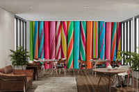 Rock sweets wall mural with rainbow colors and stripes

